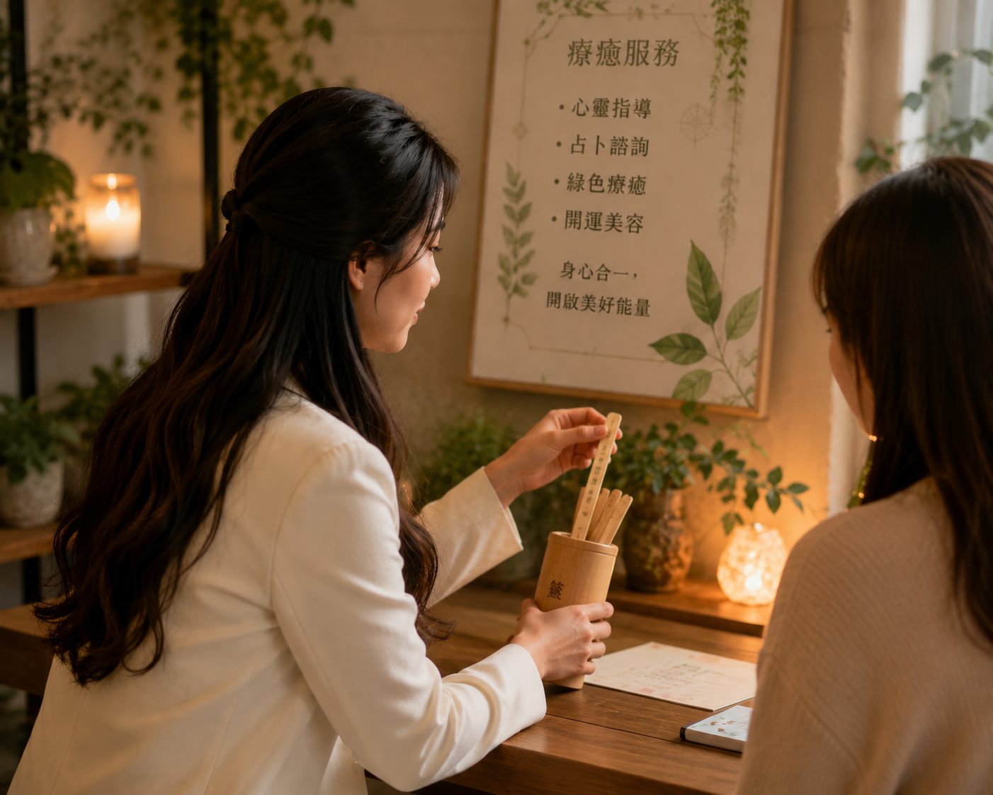 身心靈體驗服務與占卜諮詢情境