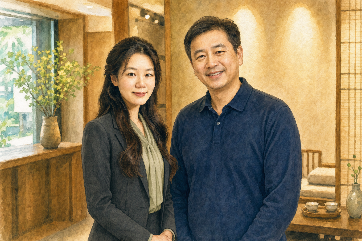 林霈至與家人在身心靈空間空間合影